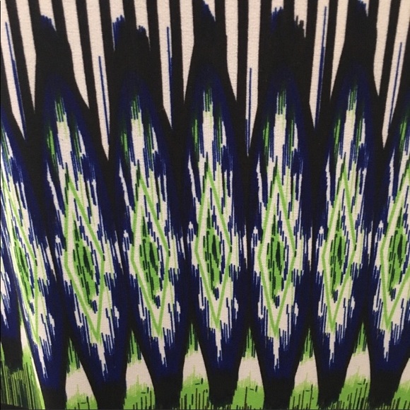 🌼Raindrops Navy Green & Turquoise Maxi Dress - Picture 6 of 8